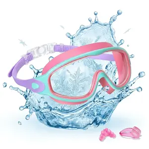 Anti-Fog Swimming Goggles 2 Pack – UV Protection Wide View Swimming Goggles with Waterproof Earplugs & Nose Clip, Adjustable Silicone Straps for Kids Boys Girls Ages 3–15 & Adults, Perfect for Pool, Beach, and Summer Swimming swim