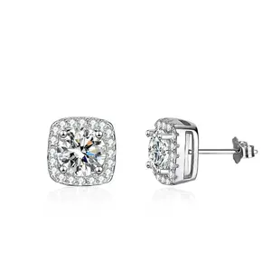 Sparkling Ear Studs - S925 Sterling Silver, 6.5mm 2.0ct Diamond-Like Shine