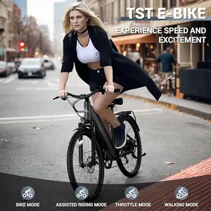 TST Electric Bike for Adults, with 750-1100 W(Peak) Motor, Speed Can Reach 25-28 mph, 36V Battery, Max Travel 40-60 Miles, Equipped with 26 * 1.95" Tyres, and 7-Speed Ebike