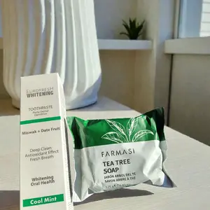 The Cool Green Goddess With The Tea Set (Eurofresh Whitening Toothpaste Cool Mint Flavor and Farmasi Tea Tree Bar Soap)