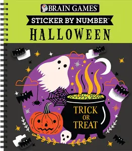 Brain Games - Sticker by Number: Halloween (Trick or Treat Cover): Volume 2 -- Publications International Ltd - Spiral