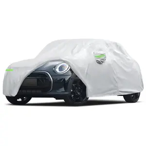 Car Cover Custom Fit for 2014-2025 Mini Cooper/Cooper S/Hardtop/Clubman/Countryman 4 Door, Waterproof Full Exterior Cover Sun Rain Protection with Door Zipper Silver
