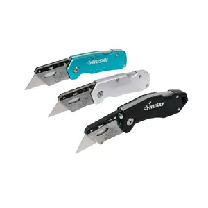 Husky 3pk Lock Back Utility Knife Set Husky 3pk Lock Back Utility Knife Set