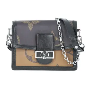 Pre-owned Louis Vuitton Monogram Shoulder Bags Giant Coated Canvas Dauphine MM Black