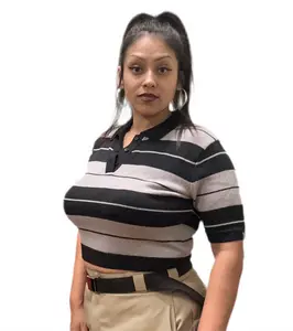 California Lowrider Rider Charlie Brown Crop Top- Black/Grey