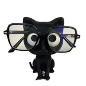Pack of 2, 3D-printed cat-shaped eyeglass frames, cute plastic desktop storage box, no power required, perfect for holiday home decor ornaments and gifts.
