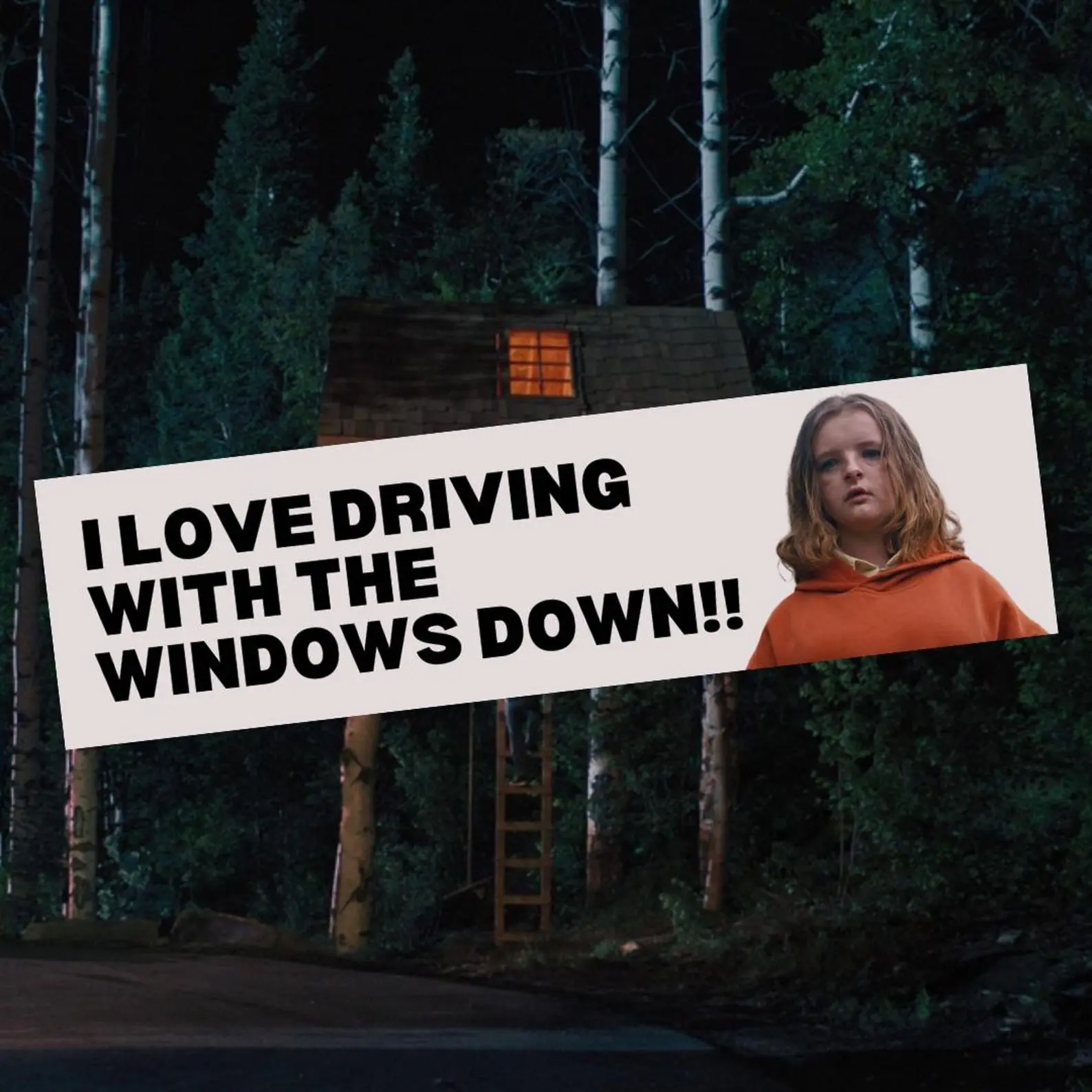 Funny A24 Hereditary Inspired Bumper Sticker - "I Love Driving with the Windows Down"