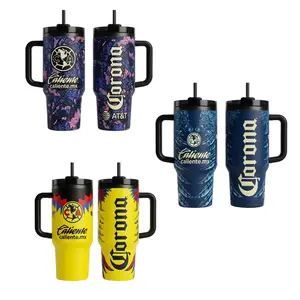 Retro Team Mexico Soccer Fan Tumbler 40oz Handle Cup National Team Inspired Travel Mug Football Supporter Drinkware Gift