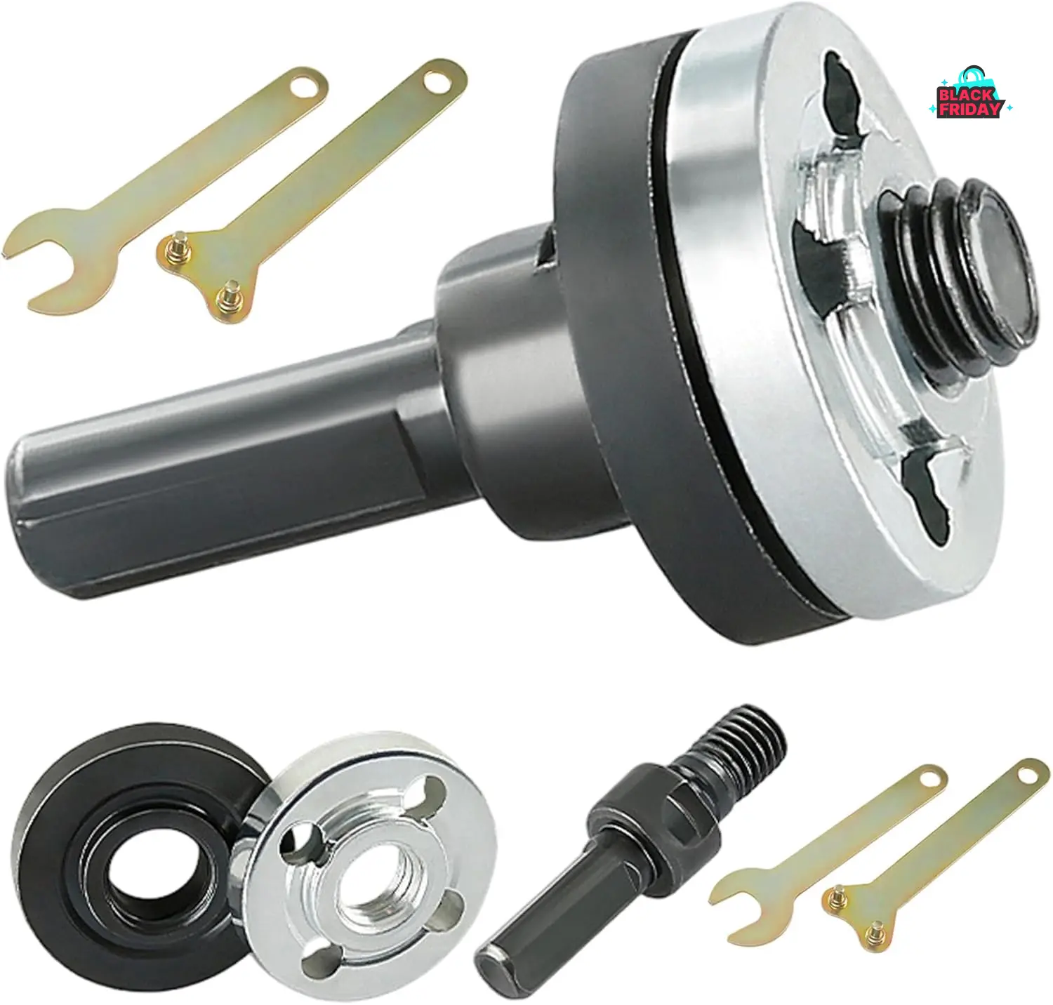 Electric Drill Angle Grinder Connecting Rod Set, 10~13 mm Adjustable Rotary Driver Cutter Shaft Accessories Drill Angle Grinder Adapter With Spanner For Cutting Disc, Polish Disc