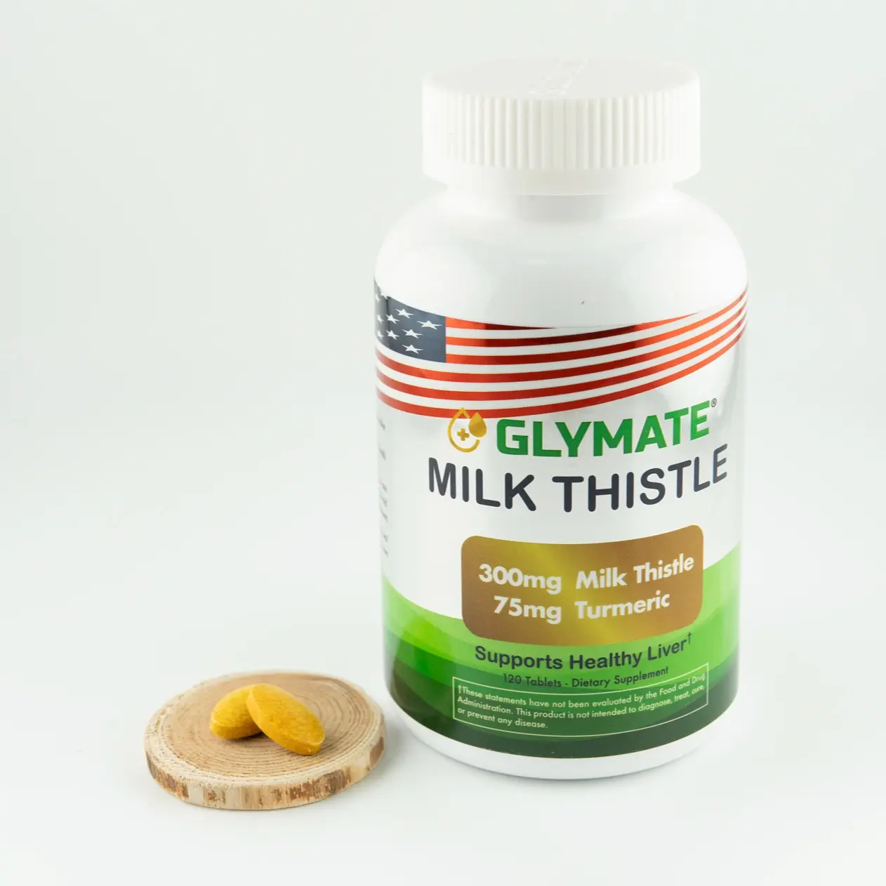 Glymate 300mg Milk Thistle 75mg Tumeric - Supports Healthy Liver, Detoxifies, Promotes Digestion & Immunity, Non-GMO - Dietary, Healthcare