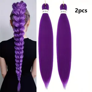 2pcs Braided Ponytail Wigs, Synthetic Fiber Hair Pieces with Elastic Band, Ideal for Music Festivals, Cosplay, DIY Hairstyles