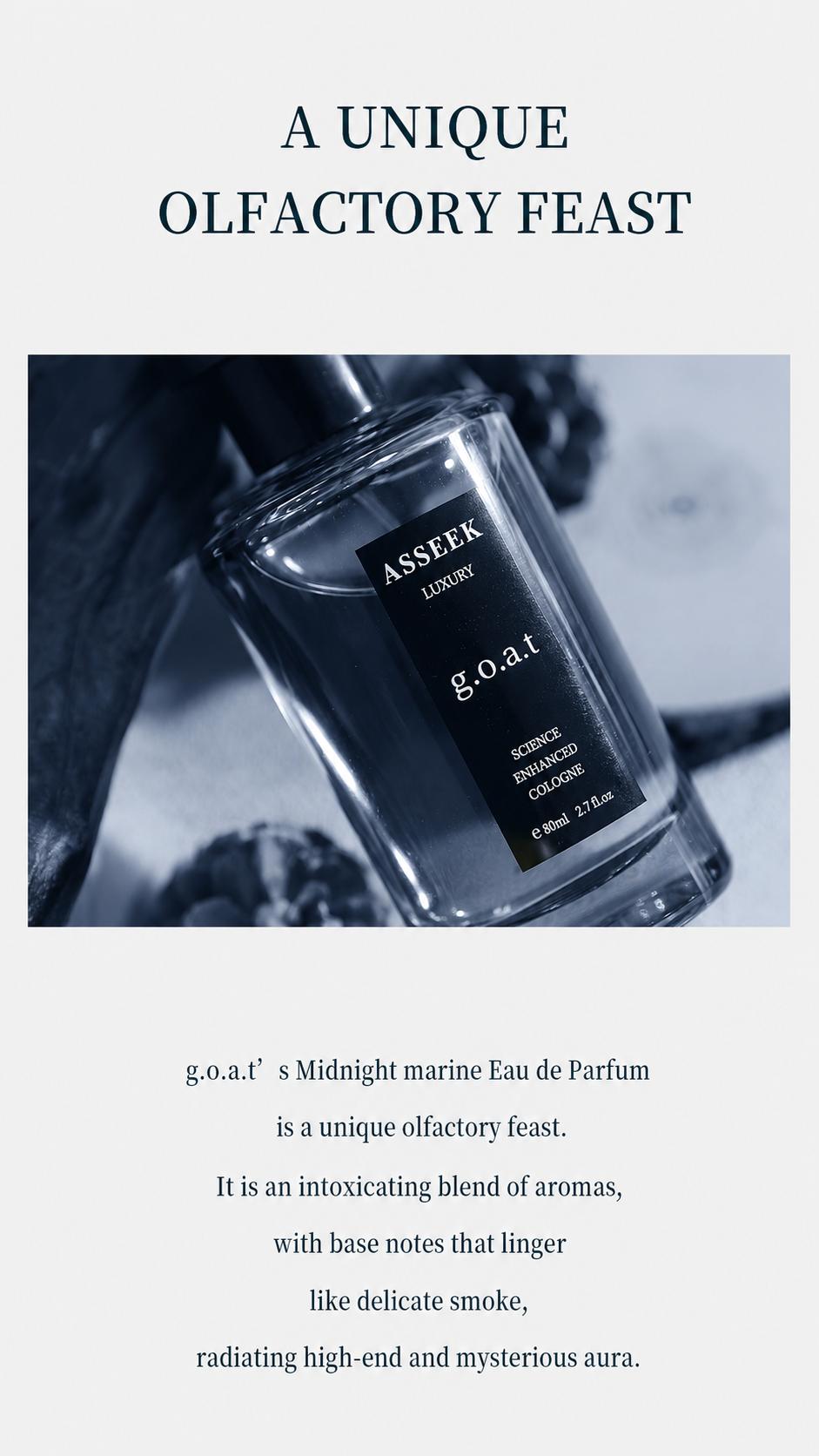 ASSEEK g.o.a.t Man Cologne,【2 pieces】 Long Lasting Men perfume,Men's cologne , Gift，ASSEEK Midnight Marine Man Cologne, Long Lasting Men perfume,Men's cologne , Gift，2.7oz（80ml） Spray