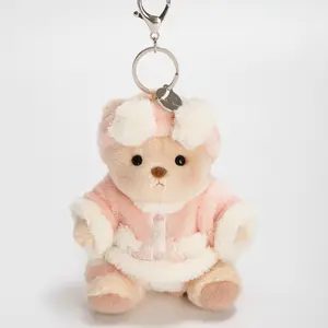 Getahug Handmade Stuffed Animal Keychain Accessory - 5.9 In Star Hairband Pajama Mini Bear Bag Charm, Unique Gift for Stuffed Toy Enthusiasts
