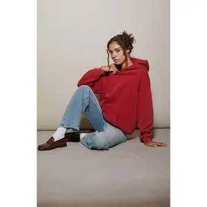 Pacsun Women's Red Ultra Soft Fleece Core Washed Pullover Hoodie