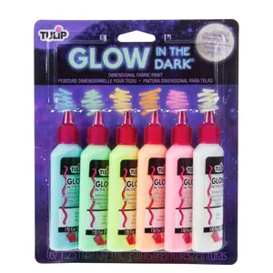 Tulip Puff Paint Glow, Multi-Surface Craft Paint, 1.25 fl oz 6 Pack