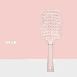 Large Cushion Hair Brush Backcombing Volumizing Styling Tool Vent Brush for Long Hair Curly Hair Massage Scalp Large Curved Comb Multipurpose Easy Voluminous Hairstyle Comfortable