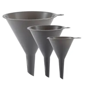 Plastic Funnel Set of 3, Round Funnels for Filling Bottles, Durable and Multifunctional Funnels for Filling Canning, Cooking, Lab or Car Oil