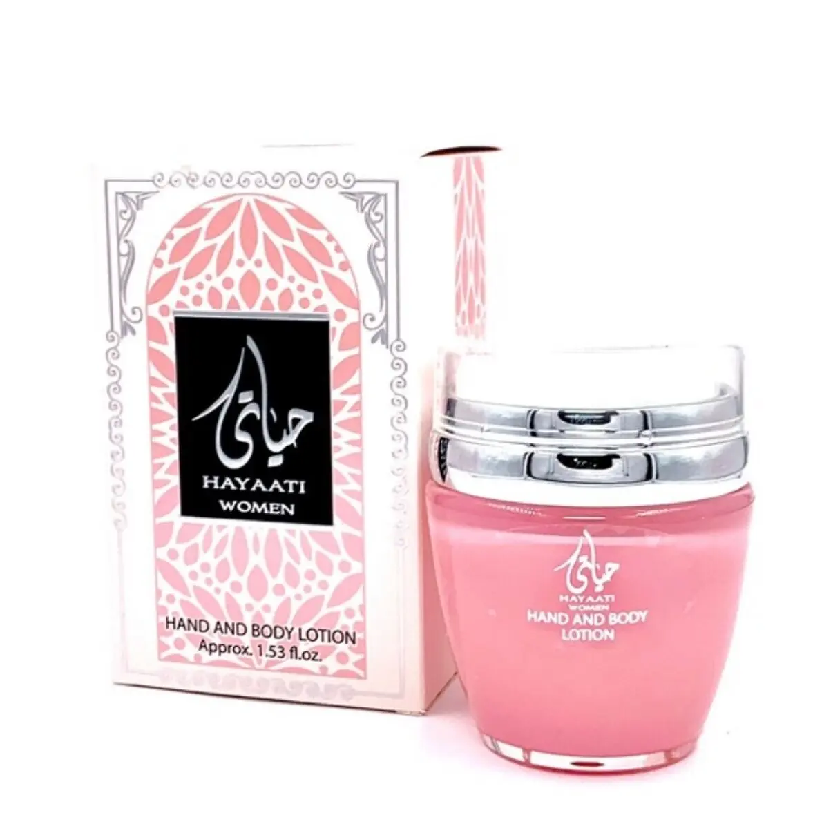 Ard Al Zaafaran HAYAATI Women's Leave-On Hand & Body Lotion, 1.53oz Luxury Moisturizer - Deep Moisturizing, Nourishing, Anti-Dryness Care with Jasmine Rose, Fruit, Amber Notes for Selfcare, Leave-On Hand Lotions