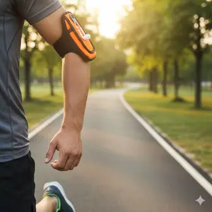 Waterproof Sports Armband for Running, 6.5" Large Phone Pouch, Sweat-Resistant & Breathable Mesh, Anti-Slip Strap for Fitness Cycling Fishing, Shockproof Storage for iPhone & Smartphones, No Bounce Design