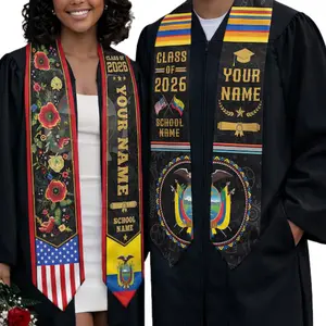 [HOT] Personalized Ecuadorians American Graduation Sash 2026, Ecuadorians Graduation Stole Custom, Ecuador Graduation Sash