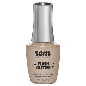 Red Carpet Manicure Fortify & Protect Flash Glitter Gel Polish -  Sparkling Photo Flare Effect, Strong, Healthy Nails, Infused with Vitamin A & Biotin Led Nail Gel Color, 9ml.