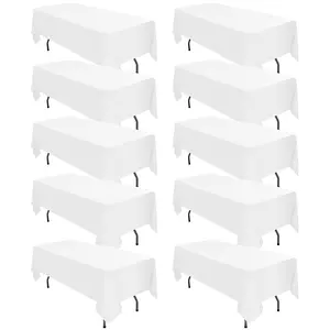 REWOMC 6/10 Pack Polyester Tablecloth for Rectangle and Round Tables,Wrinkle Free Stain Resistant Washable Table Cover,Reusable Fabric Tablecloth for Home Dining,Wedding Decor,Party Setup,Banquet Events,Restaurant,Indoor and Outdoor Patio Table Decor