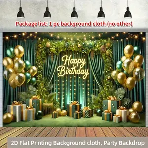 1pc 2D Flat Plant Balloon Neon Birthday Polyester Photography Backdrop Party Banner Flag for Photo Background Decorations – Perfect for Home Garden Yard Anniversary Celebrations & Photo Booth Props M