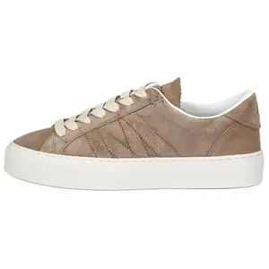 Moncler Monaco 2 Women's Suede Low-Top Lace-Up Sneakers in Brown Trending Shoes, House White Official Shoes to Get / Maison Mihara