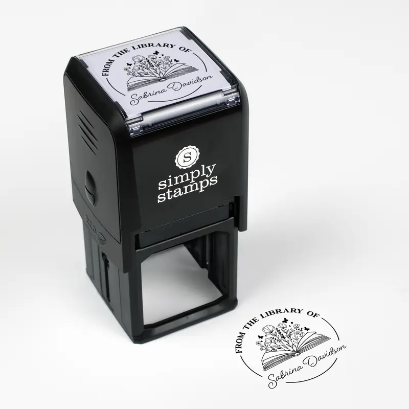from The Library of Book Stamps | Custom Stamp | Ex Libris | Great for Personalizing Books I Multiple Designs