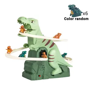 Mini Interactive Dinosaur Climbing Adventure Electric Slide Track Toy with Lights & Music ABS Construction for Kids Ages 3+ Ideal Gift for Dino Lovers Children's Day gift