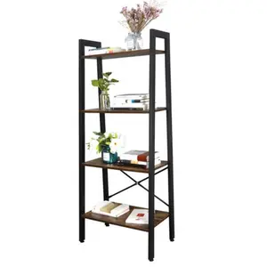 ZENSTYLE 4-Tier Ladder Shelf Bookshelf Bookcase Storage Rack Plant Flower Stand Storage