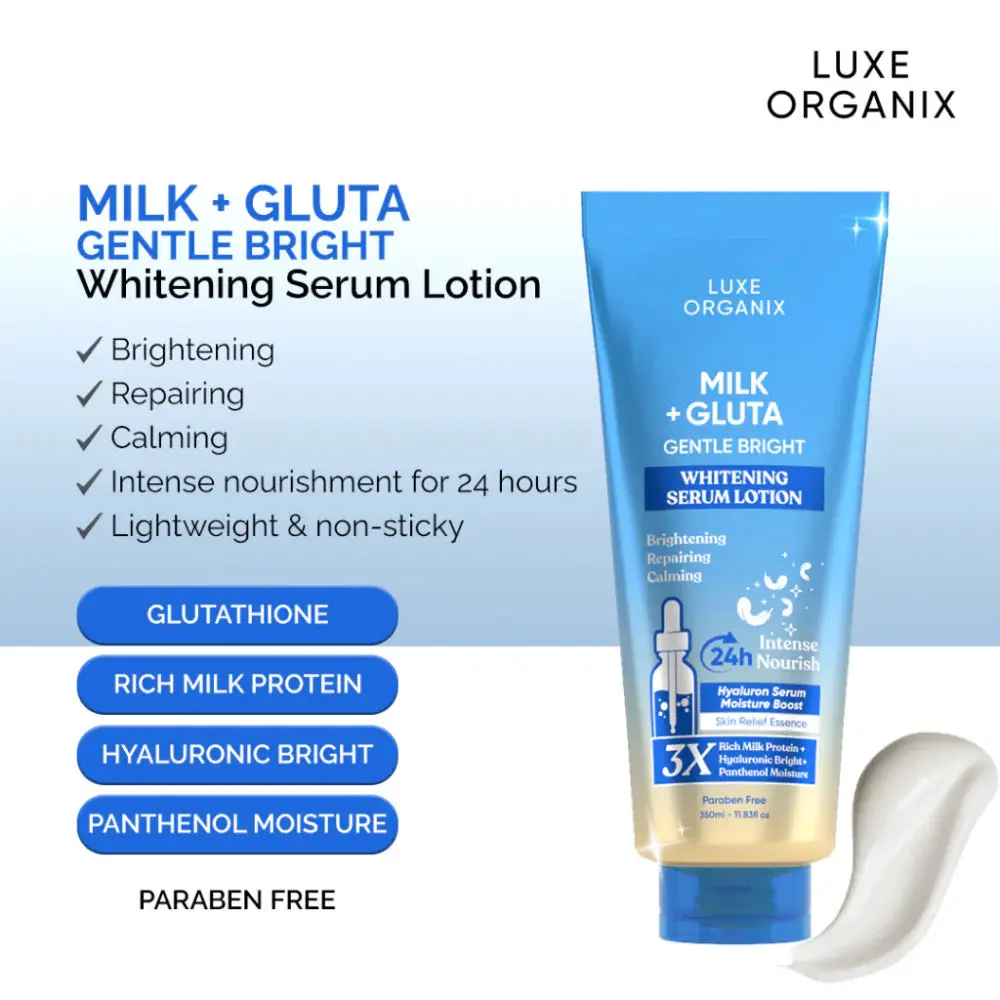 Luxe Organix Milk + Gluta Gentle Bright Serum Lotion (350ml) - TikTok Shop