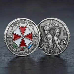 Resident Evil 30th Anniversary Metal Coin - Resident Evil Collectible Coin - Leon Kennedy RE9 30th Anniversary Gift