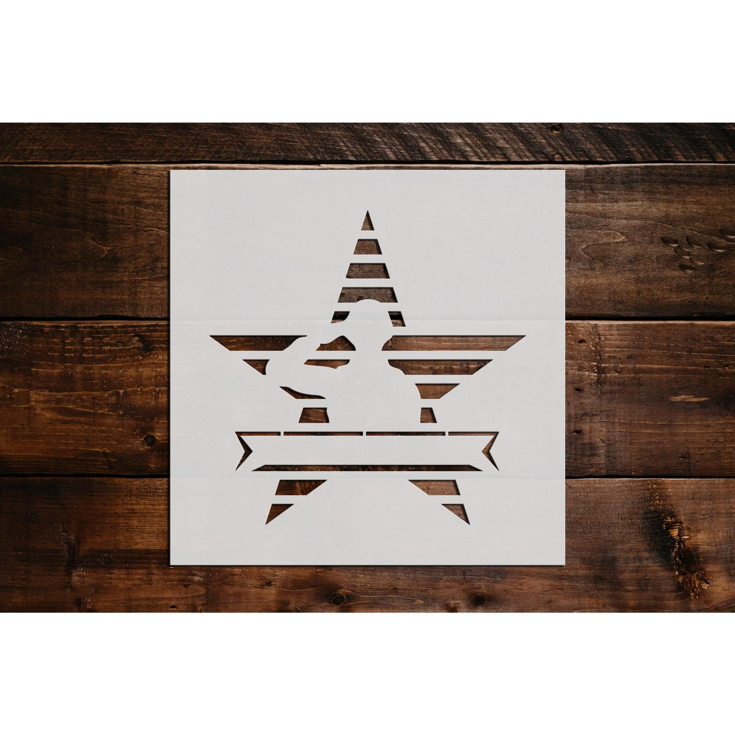 Solder Saluting in a Star Stencil - Art and Wall Stencil