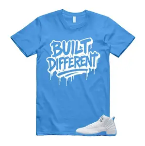 Carolina Blue Streetwear Shirt, Melo 12 Shirt, White Blue Outfit Tee, Sneaker Inspired Graphic T-Shirt, Unisex Cotton Wear, Gift For Friend