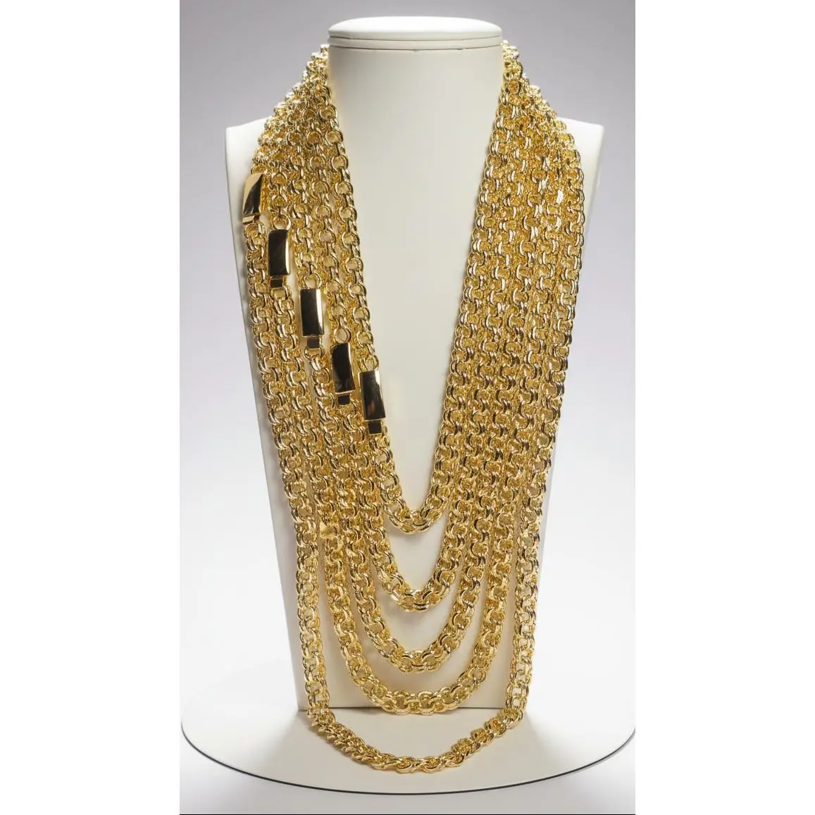 8mm Chino Link Chain Necklace, Gold Plated Stainless Steel Jewelry for Men & Women with Secure Slide-in Clasp, Stylish Accessory for Daily Wear in Multiple Lengths, Jewelry For Women, Necklaces For Women