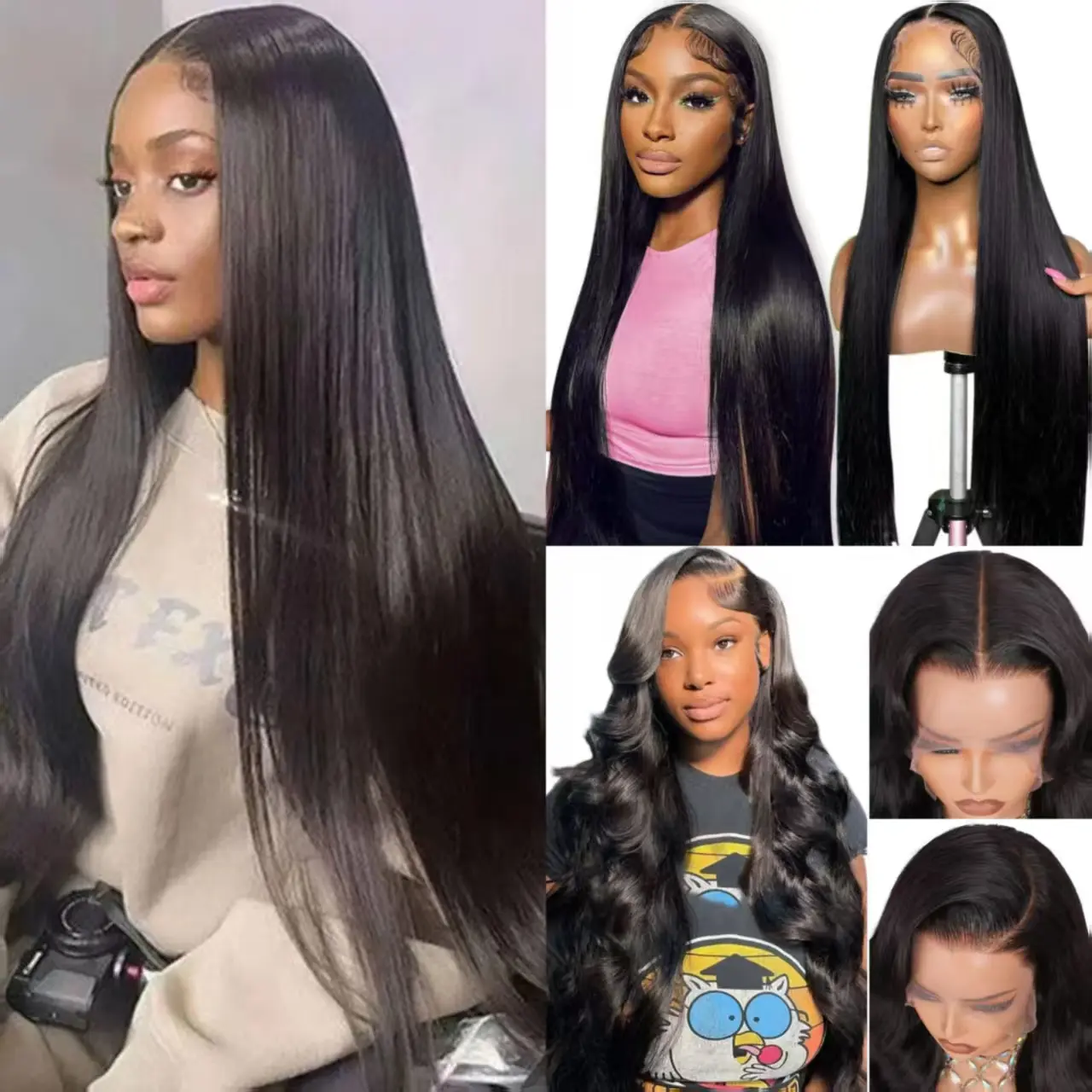 [Combo sale 26"&22"&22"]"   3 wig Straight 13x4 Lace Front Wigs Human Hair 180% Density Human Hair Wigs for Black Women