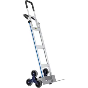 VEVOR Stair Climbing Cart 260 LBS, Portable Folding Aluminum Trolley Dolly for Stairs with Telescoping Handle, 6 Mute Wheels 2 Ropes, Stair Climber Dolly for Home, Groceries, WarehouseVEVOR Super Brand Day