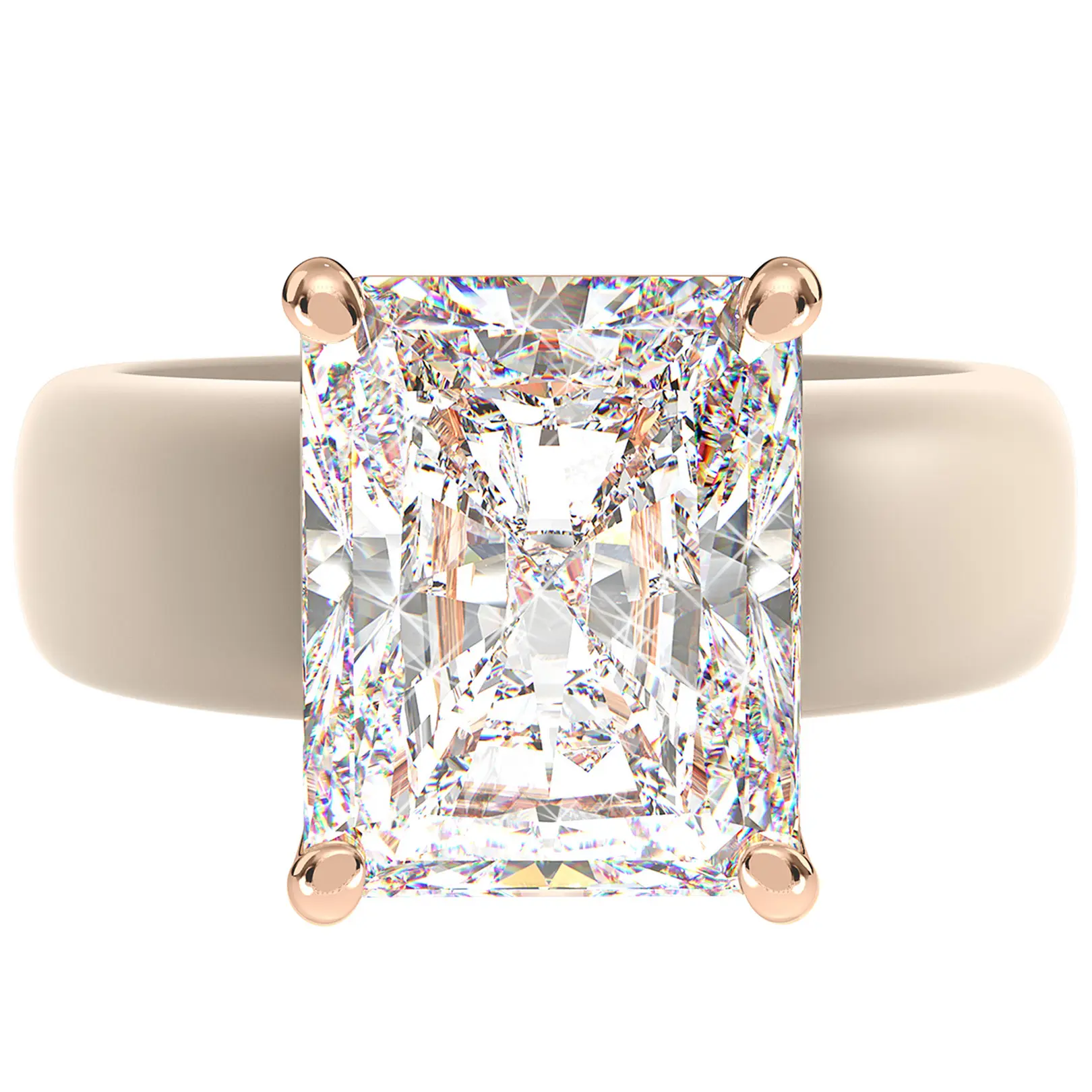 Rinfit Silicone Ring for Women, 10x8mm Emerald Cut CZ, Patented Design, GlowStone Collection