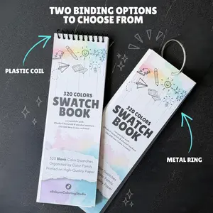 320 Alcohol Marker Swatch Book - 320 Blank Swatches for Ohuhu Honolulu B Markers | High-Quality Paper | Organized Creativity Coloring Coding Guide Coloring Inspiration