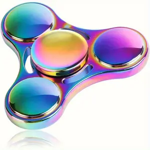 1pc metal high-speed fingertip spinner toy, made of durable zinc alloy material and precision bearings, a colorful desktop decoration, designed specifically for stress relief and leisure, perfect as a gift or for use in the office