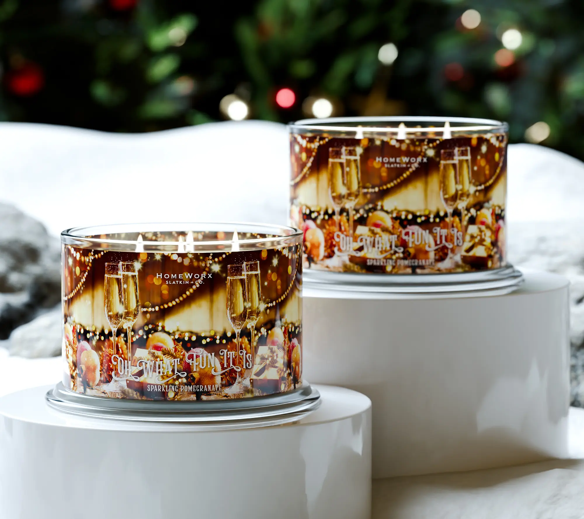 HomeWorx by Slatkin + Co. Set of 2 18oz Oh What Fun It Is Candles