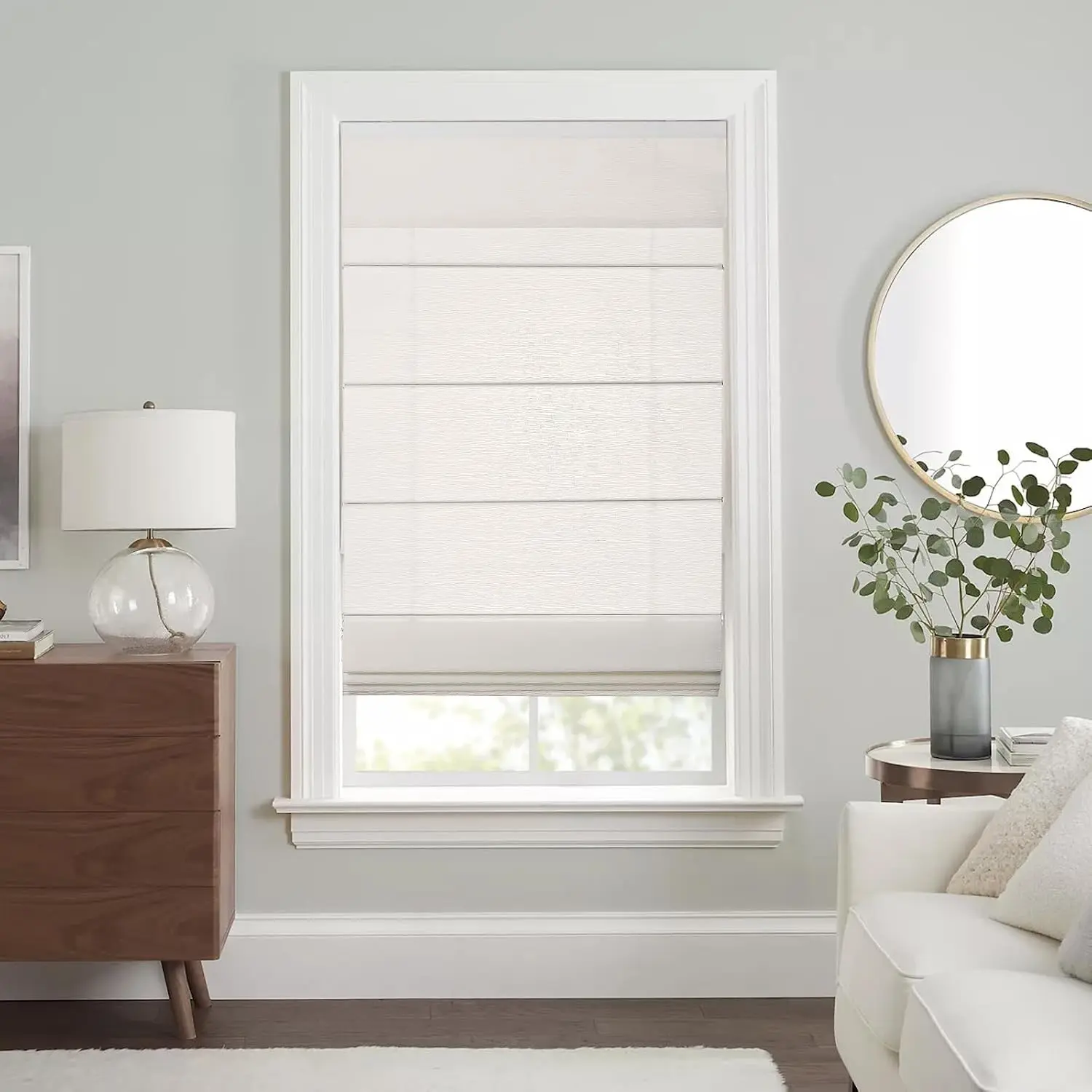 Cordless Light Filtering Roman Shades for Indoor Windows Bedroom Nursery Home Office Room Darkening Thermal Insulated & UV Protection Easy Install