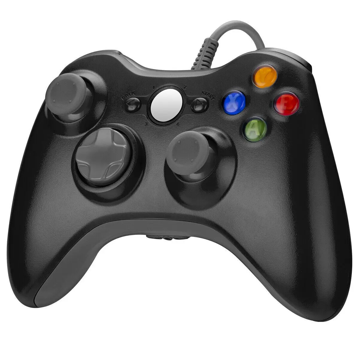 TekDeals Adjustable Compact Wired Game Controller Gamepad Joystick - Headset-Compatible Accessory for Microsoft Xbox 360, PC (WIN 7, 8, 10) with Console Port Connection
