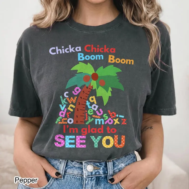 Comfort Colors Chicka Chicka Boom Boom Teacher T-Shirt, Funny Teacher Shirt, Back To School Shirt, Gift For Teacher, Book Lover Gift, 1st Day of School, Teacher Life Shirt, Kinder Garden Teacher, Full Size
