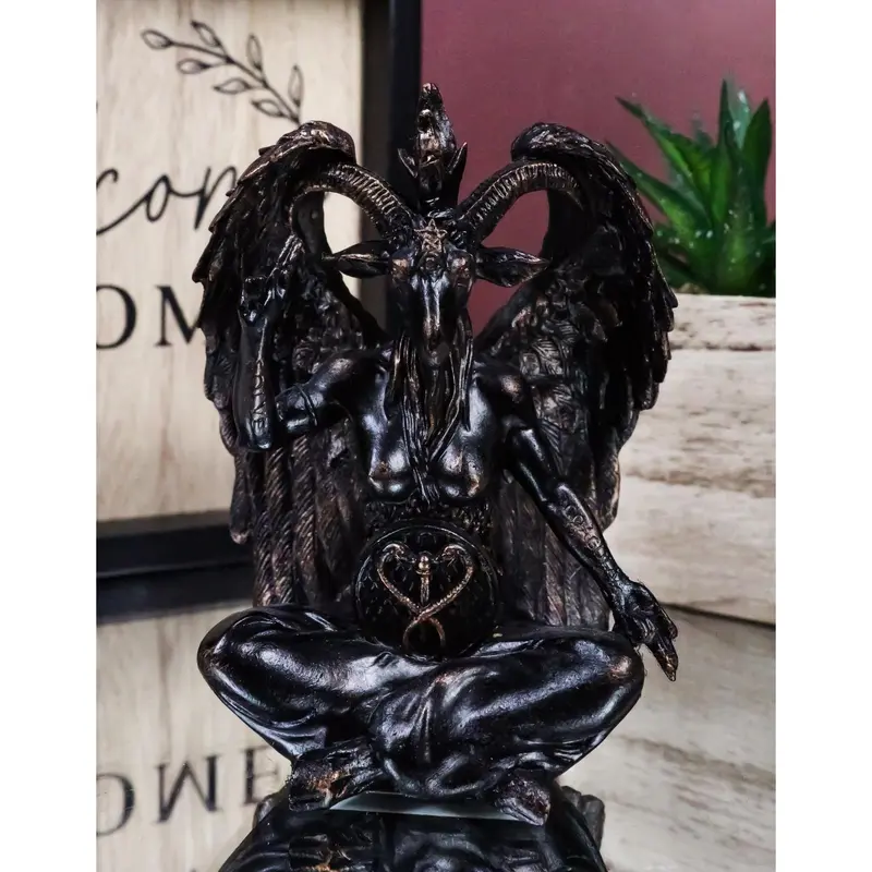 Baphomet Goat Door Knocker – Sabbatic Goat With Pentagram, 9.5 Inches Tall