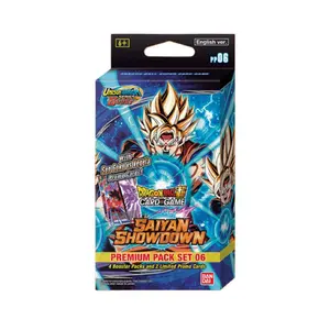 Bandai Dragon Ball Super Card Game Saiyan Showdown Premium Pack Set 06 - Includes 4 Booster Packs & 2 Limited Edition Cards