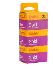 Kodak Gold 200 35mm Film Bundle 3 Pack 36 Exposures Each for 35mm Film Cameras Color Prints