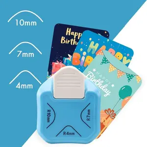 3-In-1 Paper Corner Rounder (r4mm + R7mm + R10mm), Handmade Punch Cutter, Envelope Hole Punch Board, DIY Projects, Photo Cutting Tool