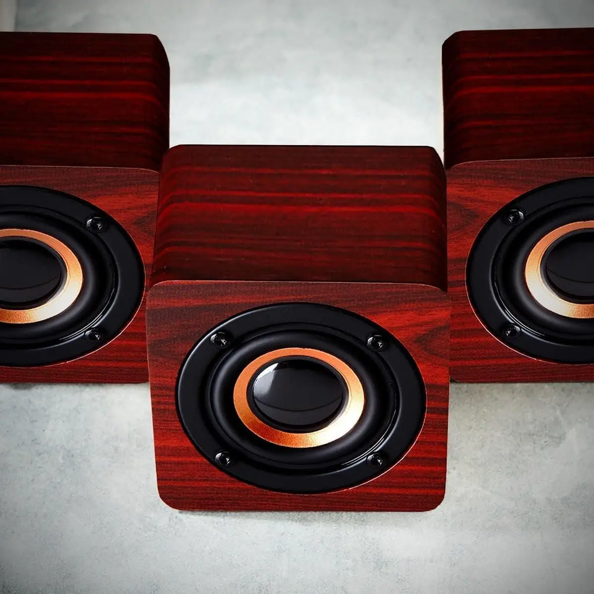 HomeWetBar Wooden Bluetooth Speaker Portable Wireless Mini Speaker Rich Bass Long Battery Life Compact Size Perfect for Travel Office and Home Audio Cherrywood Finish Wireless Speakers Durable